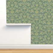 VICTORIAN damask green