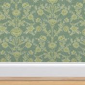 VICTORIAN damask green