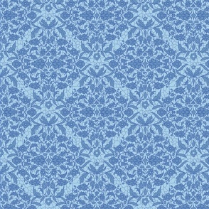 blue lace with a delicate floral pattern - small scale