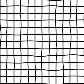 Whimsical black Grid Lines on a white (unprinted) background