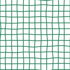 Whimsical dark green Grid Lines on a white (unprinted) background
