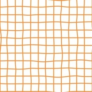 Whimsical soft orange Grid Lines on a white (unprinted) background