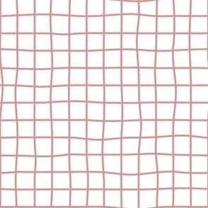 Whimsical rose quartz pink Grid Lines on a white (unprinted) background