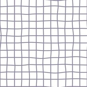Whimsical gray purple Grid Lines on a white (unprinted) background