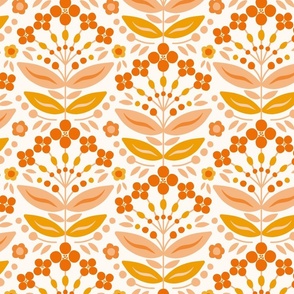 Retro Florals - orange // Large