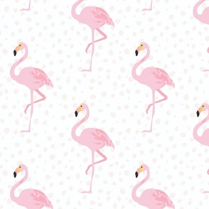 Polka Dot Pink Flamingos