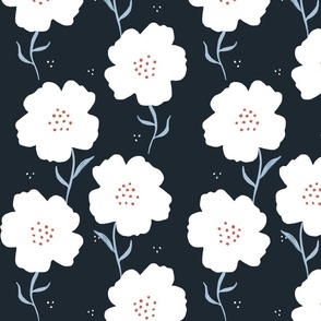 Navy Blue Large Floral Mothers Choice Flowers