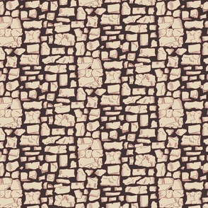 stone wall in dutch white on dark coffee brown  | small | colorofmagic