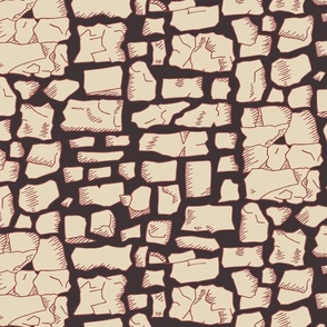stone wall in dutch white on dark coffee brown  | large | colorofmagic