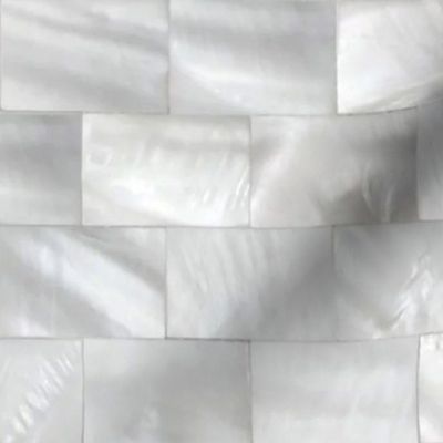Mother of Pearl Tile  brick pattern wallpaper and fabric