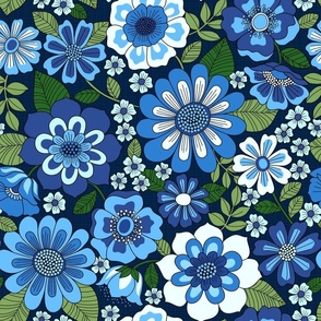 Floral Fantasy dark blue