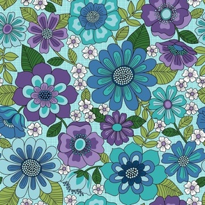 Floral Fantasy vintage blue