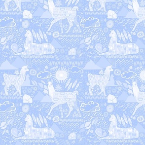 Llamas Periwinkle Monochrome