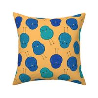 Cute Sketched Bluebirds - Orange