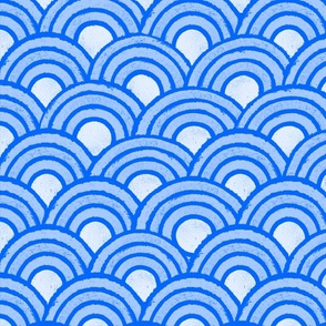 Japanese Seigaiha Blue Wave Pattern Pastel