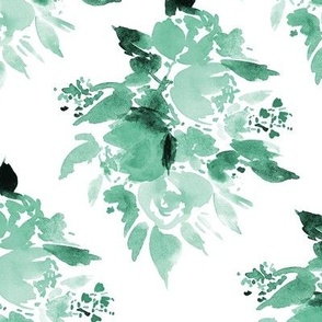 Emerald lush bouquet - watercolor florals a997-7