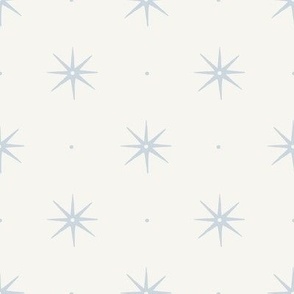 Soft Blue Stars and DOTS on Cream
