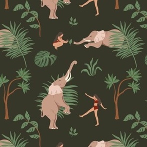 Tropical Dreams / Elephant Floral Woman