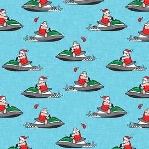 (small scale) Jet Ski Santa - grey - Summer Santa - Christmas Holiday - blue - LAD22