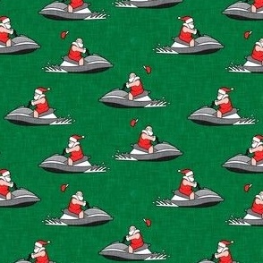(small scale) Jet Ski Santa - grey - Summer Santa - Christmas Holiday - green - LAD22
