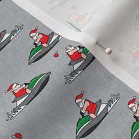 (small scale) Jet Ski Santa - grey - Summer Santa - Christmas Holiday - grey - LAD22