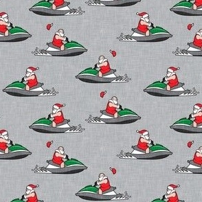 (small scale) Jet Ski Santa - grey - Summer Santa - Christmas Holiday - grey - LAD22
