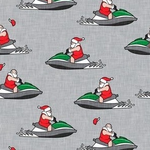 Jet Ski Santa - grey - Summer Santa - Christmas Holiday - grey - LAD22