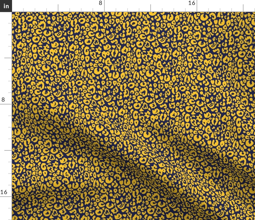 Cheetah Print // Team Colors Gold Yellow on Navy