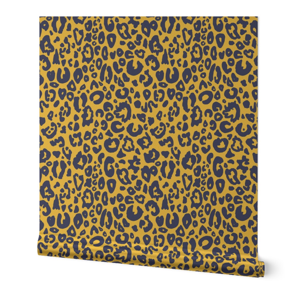 Cheetah Print // Team Colors Navy on Gold Yellow