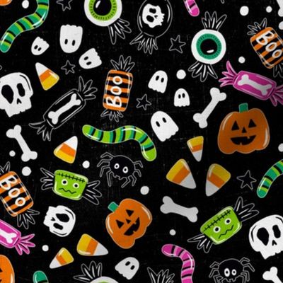 Spooky Fun Halloween Candy on Black