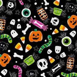 Spooky Fun Halloween Candy on Black