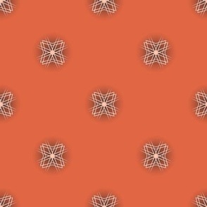 Orange Alien Vines - Stars - White on Red/Orange - e16644