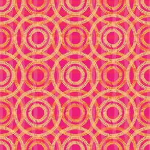 Abstract circles on the water, Light orange circles on a pink background