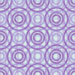 Abstract circles on the water, Purple circles on a light turquoise background