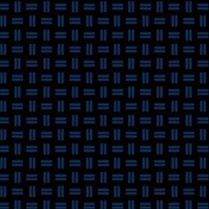 Blue Alien Vines - Basket Weave Compliment - Midnight, Black - 003061