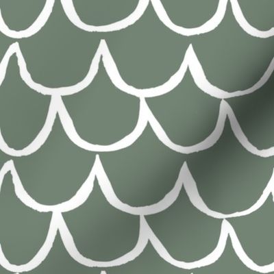 Sea Waves Scallop Pattern // Boho Sage
