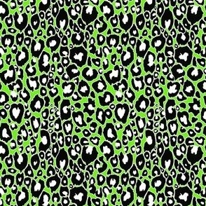 Halloween Animal Print // Black and White on Neon Green