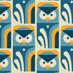2022 - serious owls, blue / yellow