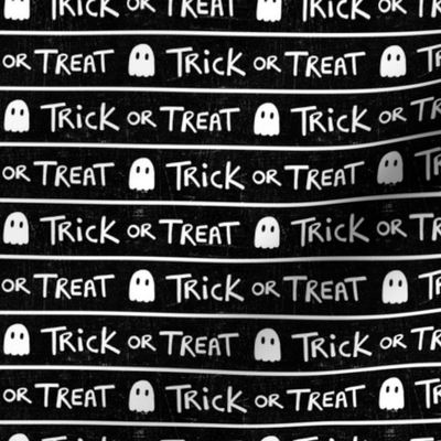 Hand Lettered Halloween Trick or Treat Ghost Stripes