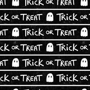 Hand Lettered Halloween Trick or Treat Ghost Stripes