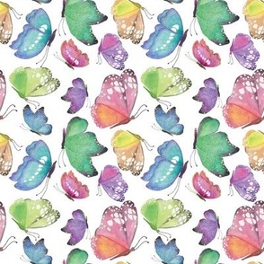 Watercolor Pastel Jewel Butterflies