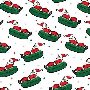 Snow Tubing Santa - Christmas Holiday - multi polka dots - LAD22