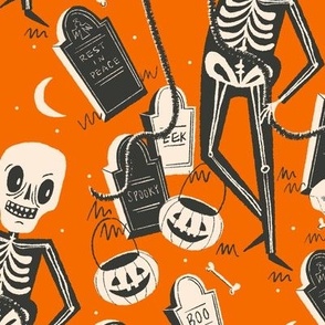 Halloween Party in the graveyard (on Orange)