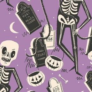 Halloween Party in the graveyard (on Purple)