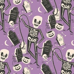 Halloween Party in the graveyard (on Purple) ~ Small scale