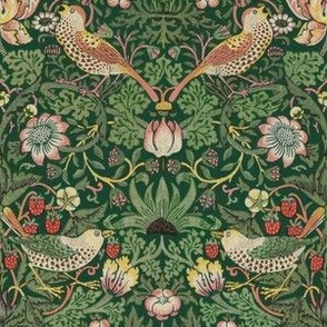 Strawberry Thief Redux ~ William Morris ~  Greens on Tam Lin  ~ Small