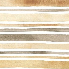 Watercolor stripes light brown, sand and yellow colors