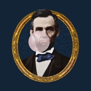 Abe Lincoln Bubble Gum Dark Blue Print