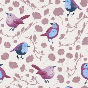 Birds + Branches - Purples