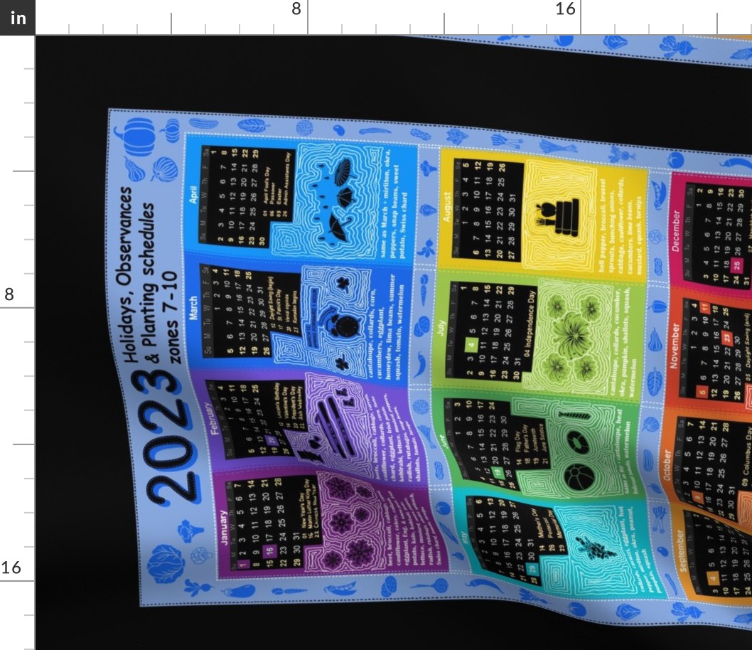 2023  zones 7-10  Planting schedule , Holidays and Observances